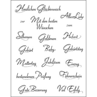 (4003 043 00)Clear stamps set Duitse Text 1