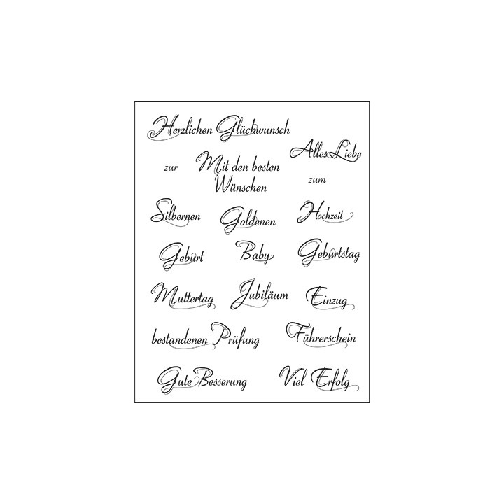 (4003 043 00)Clear stamps set Duitse Text 1
