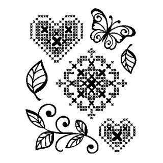 (4003 035 00)Clear stamps set Kreuzstich Herz