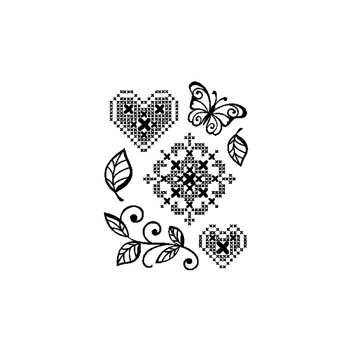 (4003 035 00)Clear stamps set Kreuzstich Herz