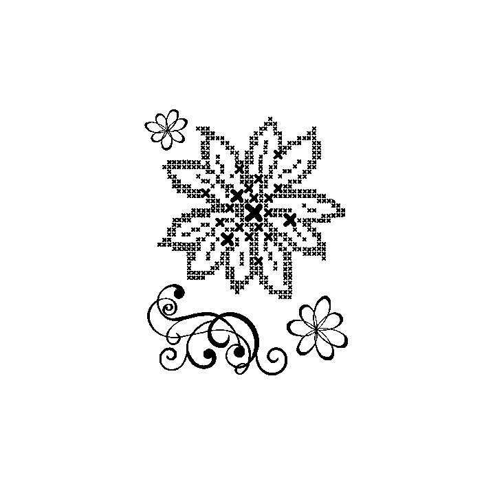 (4003 034 00)Clear stamps set Kreuzstich Blumen+Schnorkel