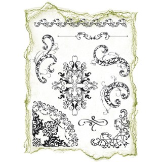 (4003 040 00)Clear stamps set Flourish