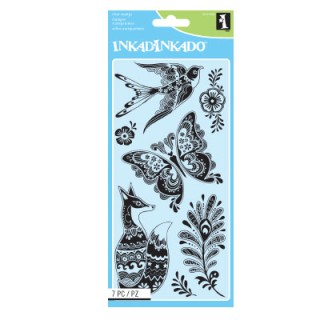 (60-31258)Inkadinkado clear stamp fancy fauna