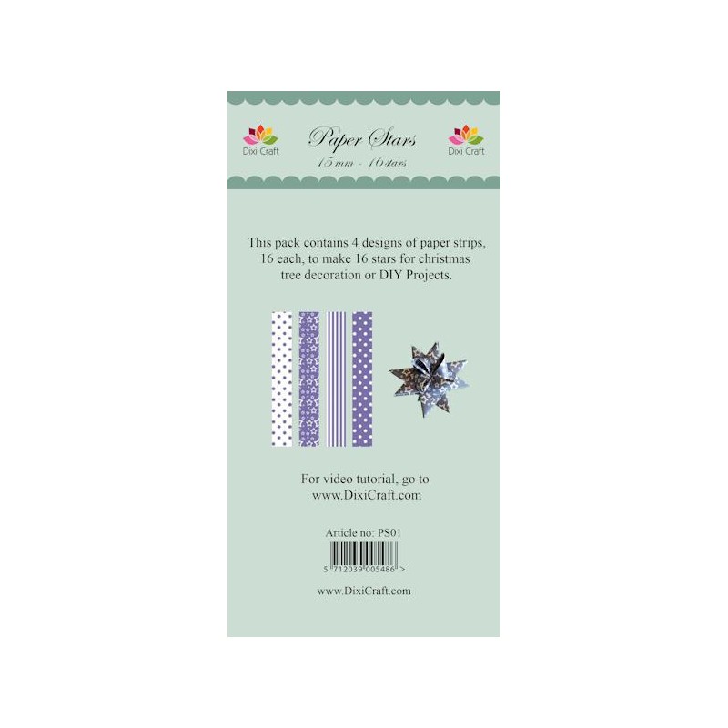 (PS01)DixiCraft Paper Stars strips Lavender