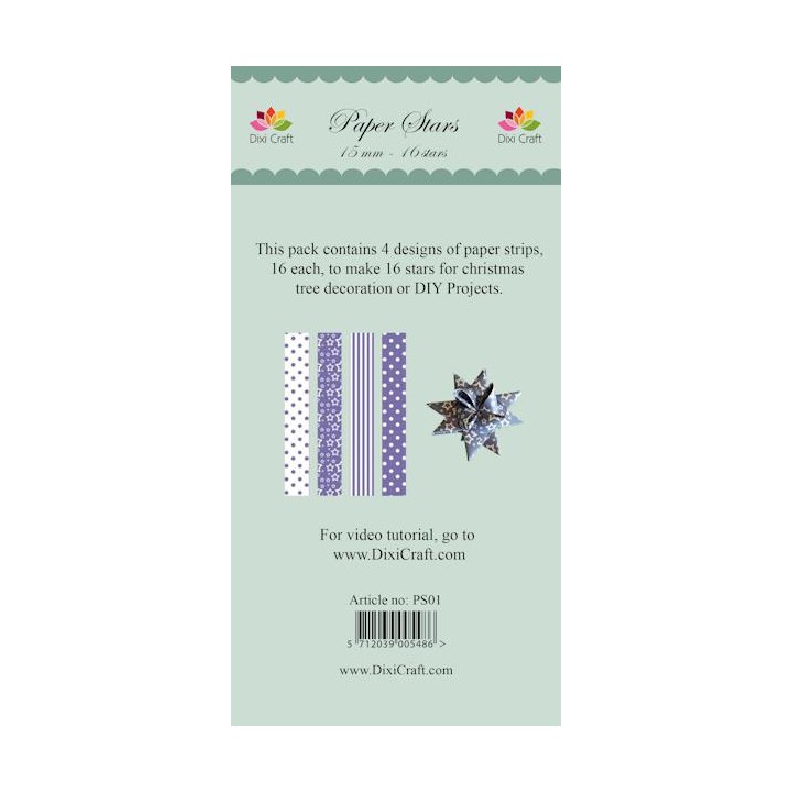 (PS01)DixiCraft Paper Stars strips Lavender
