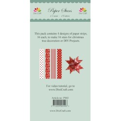 (PS02)DixiCraft Paper Stars strips Red