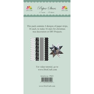 (PS03)DixiCraft Paper Stars strips Black