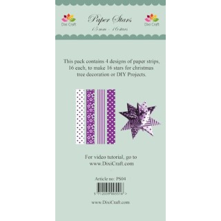 (PS04)DixiCraft Paper Stars strips Purple