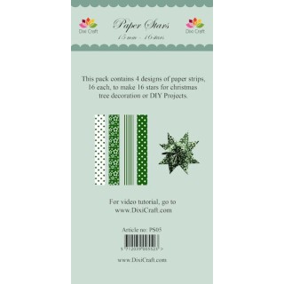 (PS05)DixiCraft Paper Stars strips Green