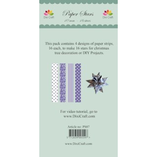 (PS07)DixiCraft Paper Stars strips small Lavender