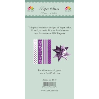(PS10)DixiCraft Paper Stars strips small Purple