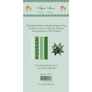 (PS11)DixiCraft Paper Stars strips small Green
