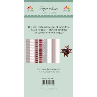 (PS12)DixiCraft Paper Stars strips small Mix