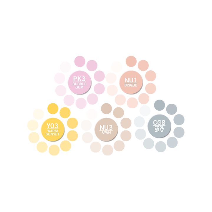 (CT0501)Chameleon 5-Pen Set Pastel