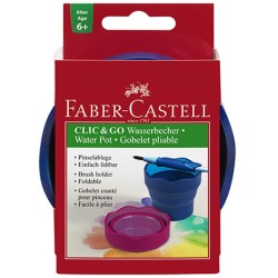 (181510)Faber-Castell Clic & Go Foldable Water Pot blue