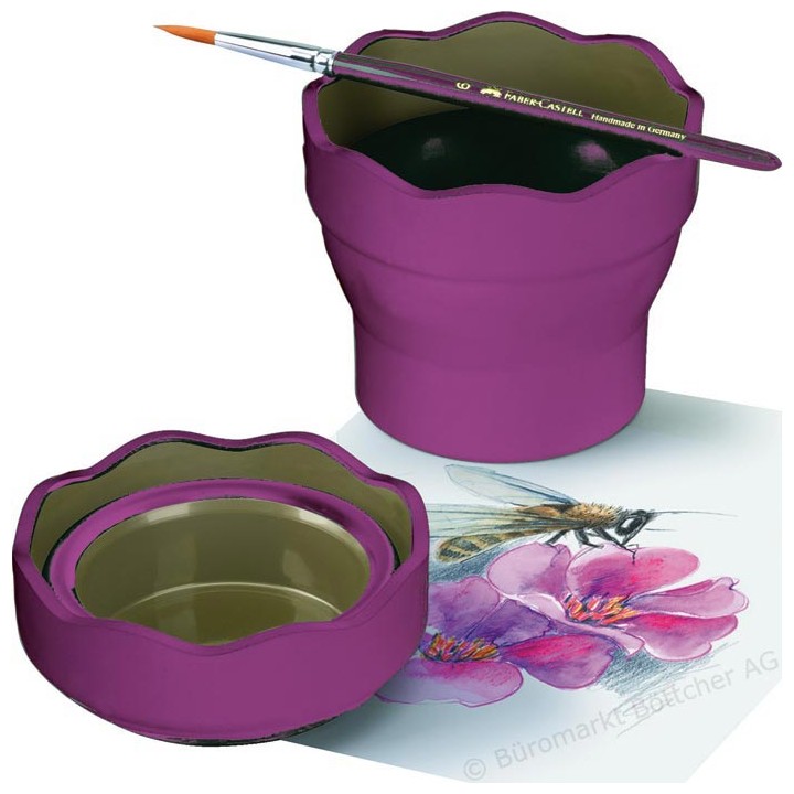(181517)Faber-Castell Clic & Go Foldable Water Pot blackberry