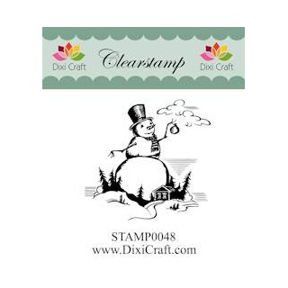 (STAMP0048)Dixi Clear Stamp snowman in landscape
