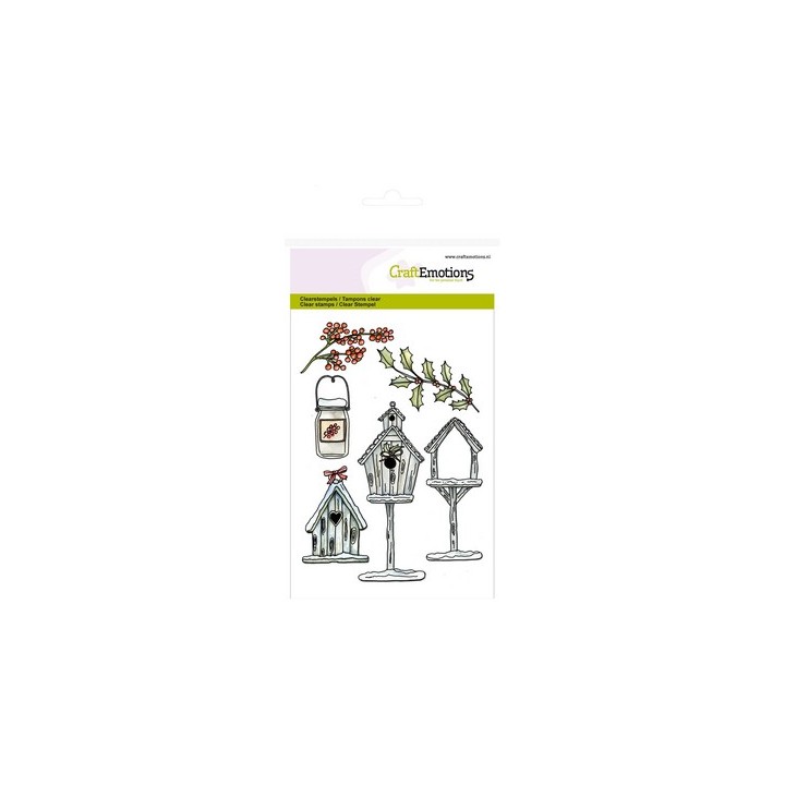 (1222)CraftEmotions clearstamps A6 Birdhouses