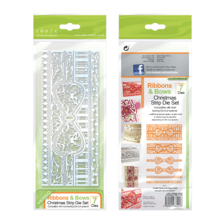 (1092E)Tonic Studios - Christmas Strips - Ribbons & Bows