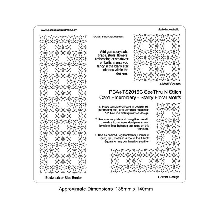 (PCA-TS2016C)See Thru N Stitch Starry Floral Motifs