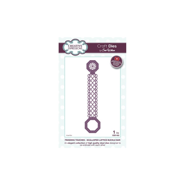 (CED1453)Craft Dies - Heart of HeartsScalloped Lattice Buckle Ba