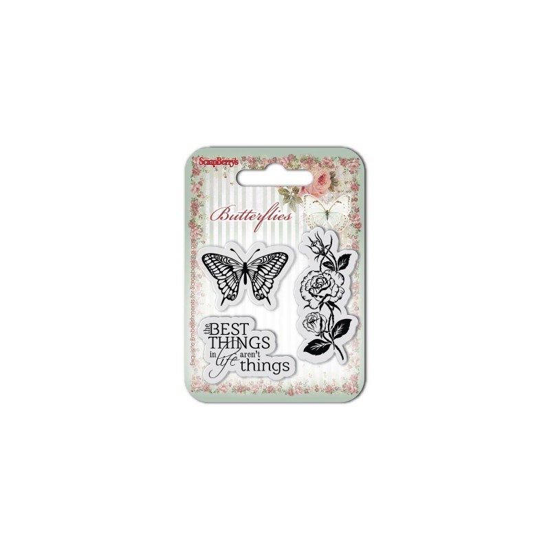 (SCB4907001B)ScrapBerry's Clear Stamps Butterflies No. 1