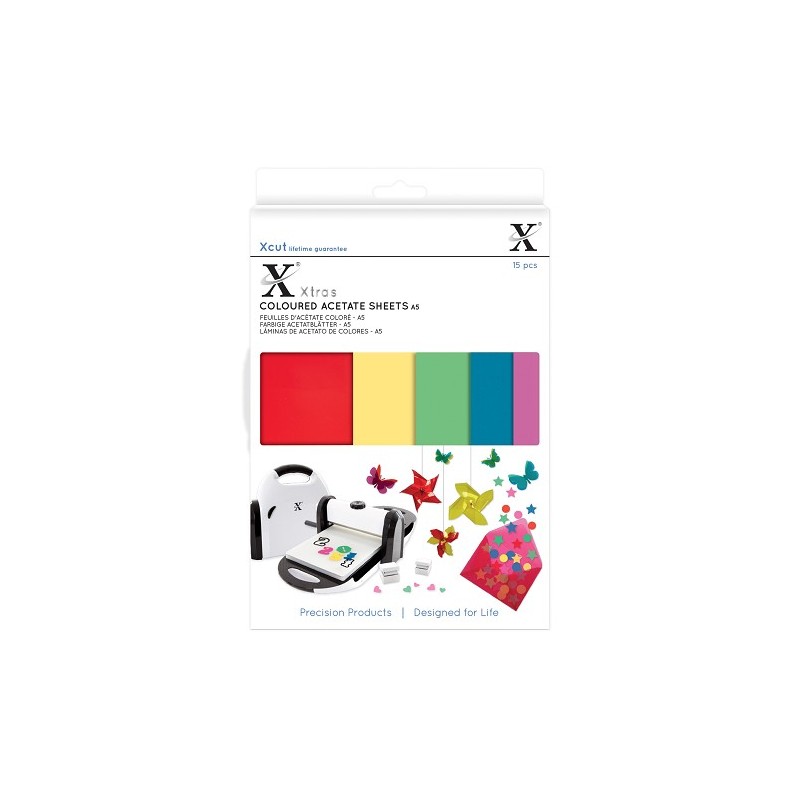 (XCU174401)Xcut Xtra A5 Coloured Acetate Sheets (15pcs)