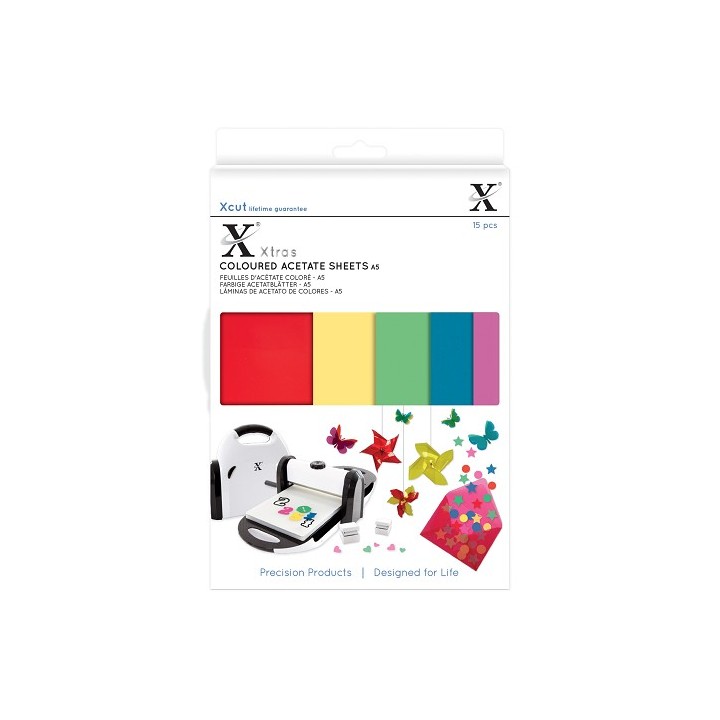 (XCU174401)Xcut Xtra A5 Coloured Acetate Sheets (15pcs)