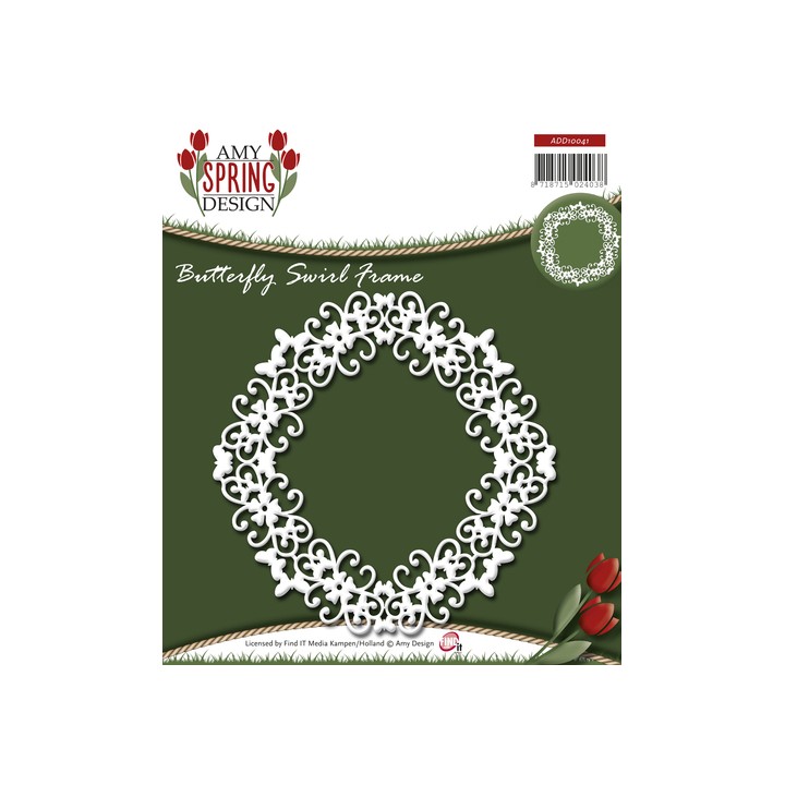 (ADD10041)Die - Amy Design - Spring - Butterfly Swirl Frame