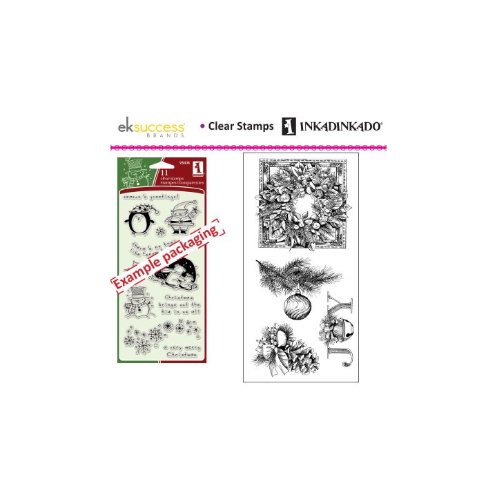 (60-31153)Inkadinkado clear stamp evergreen holiday