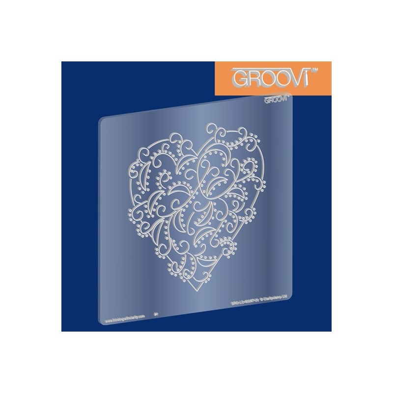 (GRO-LO-40047-03)Groovi Plate A5 Square Heart Swirl