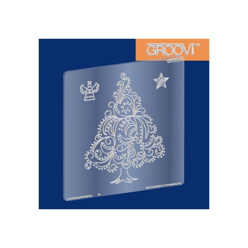 (GRO-CH-40023-03)Groovi Plate A5 Square Christmas Tree
