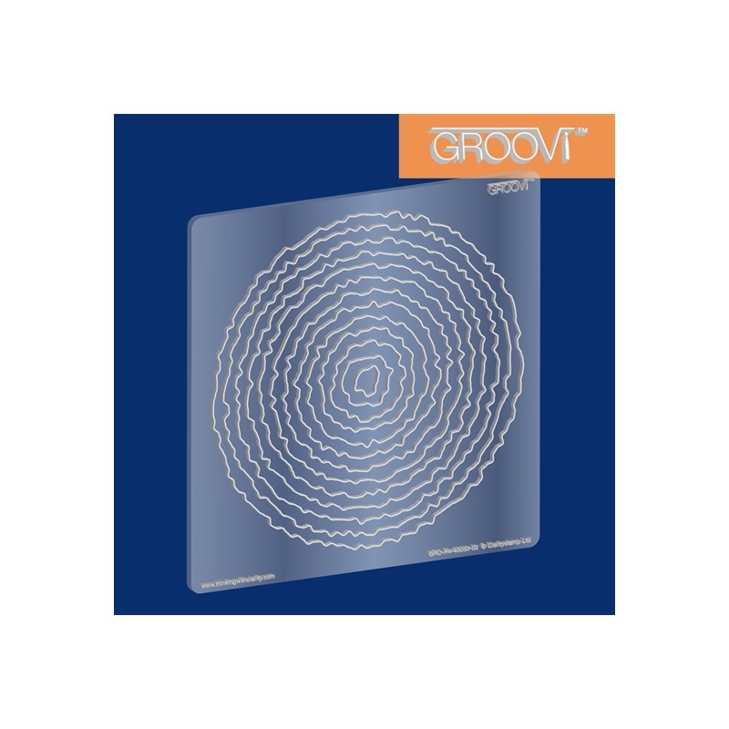 (GRO-PA-40033-03)Groovi Border Plate A5 Square Circle Deckle Nes