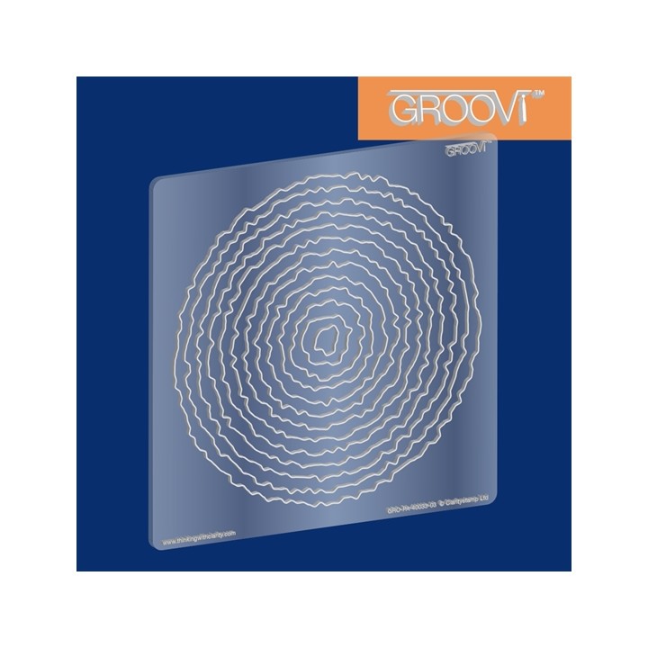 (GRO-PA-40033-03)Groovi Border Plate A5 Square Circle Deckle Nes