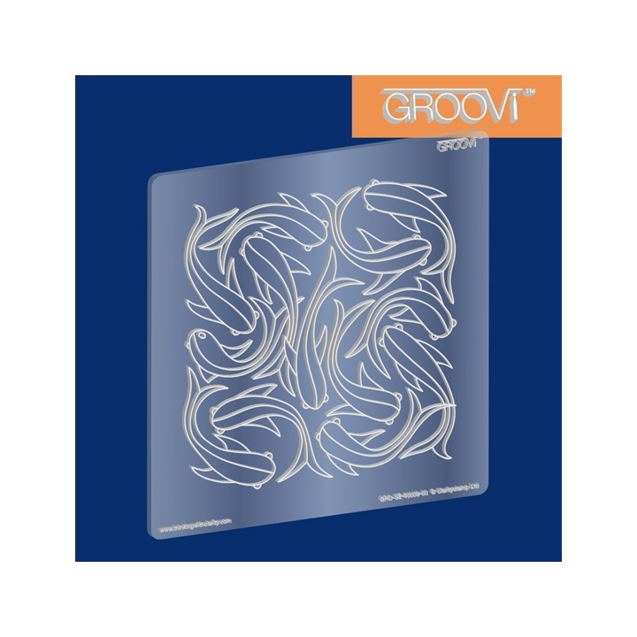 (GRO-SE-40039-03)Groovi Border Plate A5 Square Carp Fish Nested