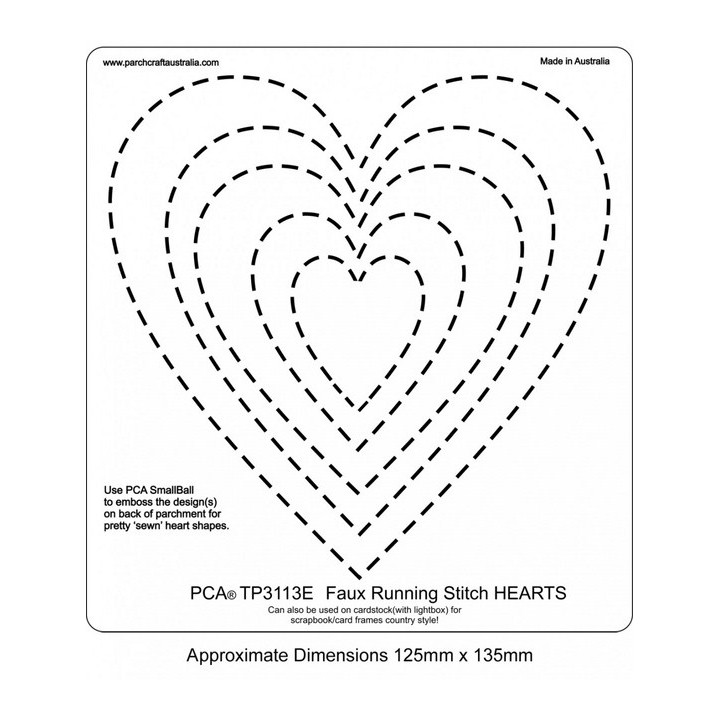 (TP3113E)EMBOSSING Easy Faux Running Stitch Hearts
