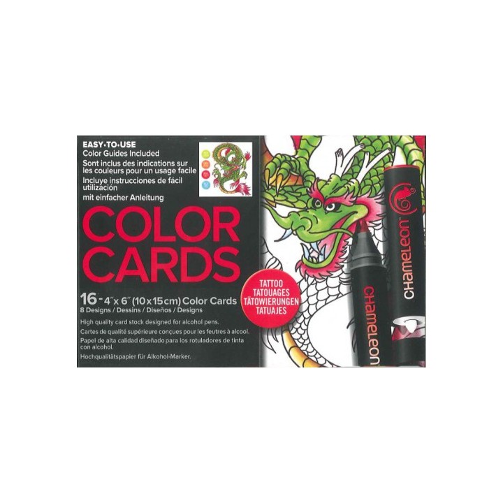 (CCO104)Chameleon color cards Tattoo