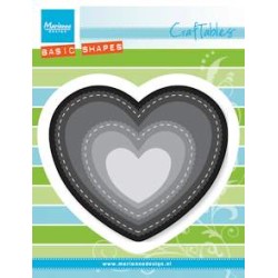 (CR1351)Craftables stencil heart (basic shape)