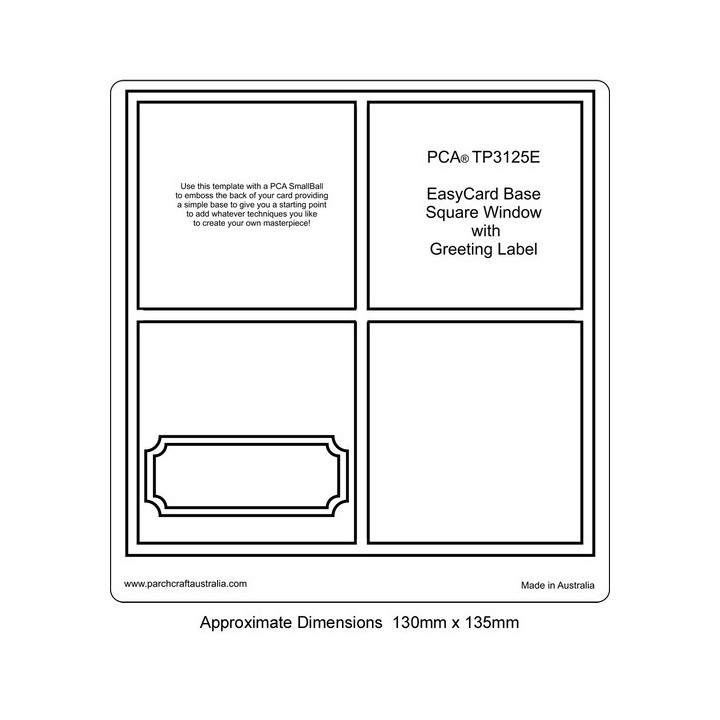 (TP3125E)EMBOSSING Easy Card Base. Square Windows with Label