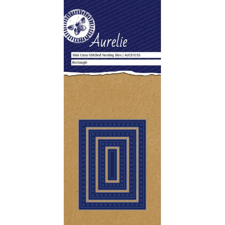 (AUCD1035)Aurelie Cross-Stitch Rectangle Mini Nesting Die