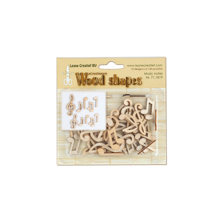 (71.1819)Leane Creatief Wood Shapes Musical notes