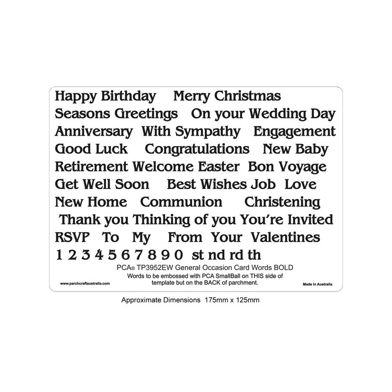 (PCA-TP3952EW)EMBOSSING General Occasions Words BOLD