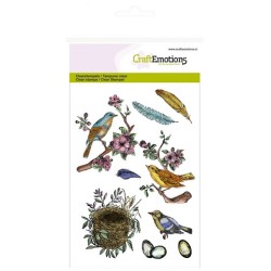 (1239)CraftEmotions clearstamps A6 birds, feathers, eggs