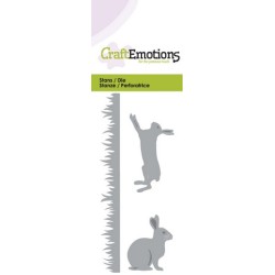 (115633/0141)CraftEmotions Die - grass, rabbit, hare Card