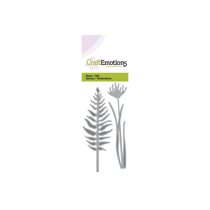 (115633/0143)CraftEmotions Die - frond, swan flower Card