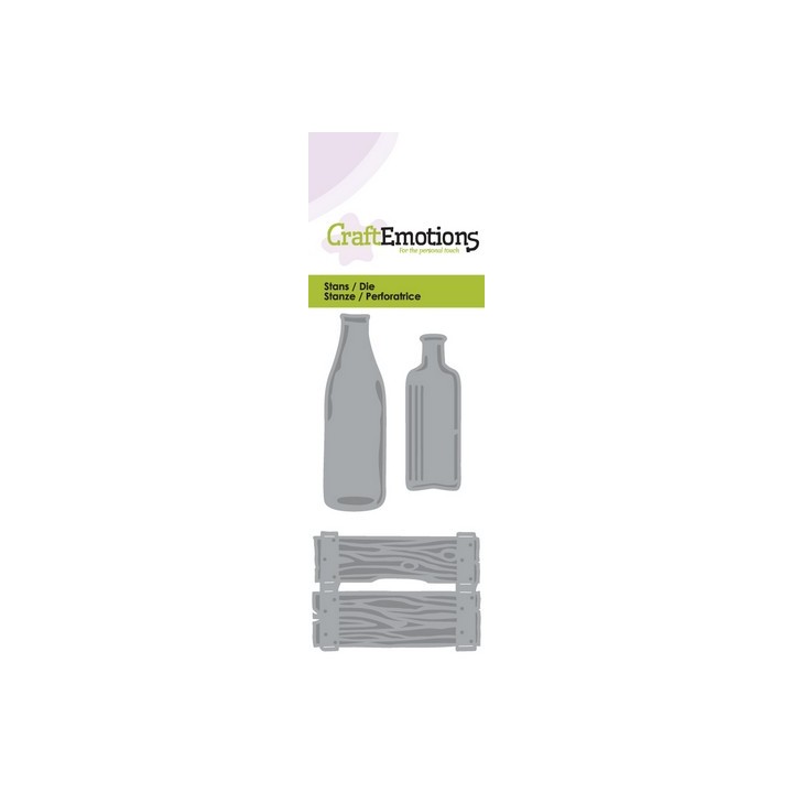 (115633/0146)CraftEmotions Die - crate and bottles Card