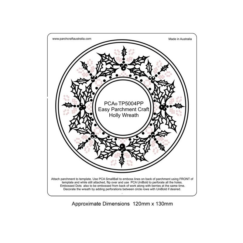 (PCA-TP5004PP)Easy Parchment Craft Holly Wreath