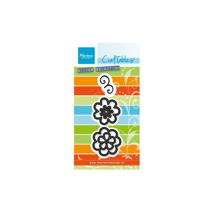 (CR1356)Craftables stencil Flower set: Fancy