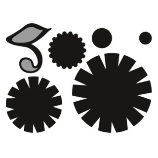 (CR1357)Craftables stencil Flower set: Funky