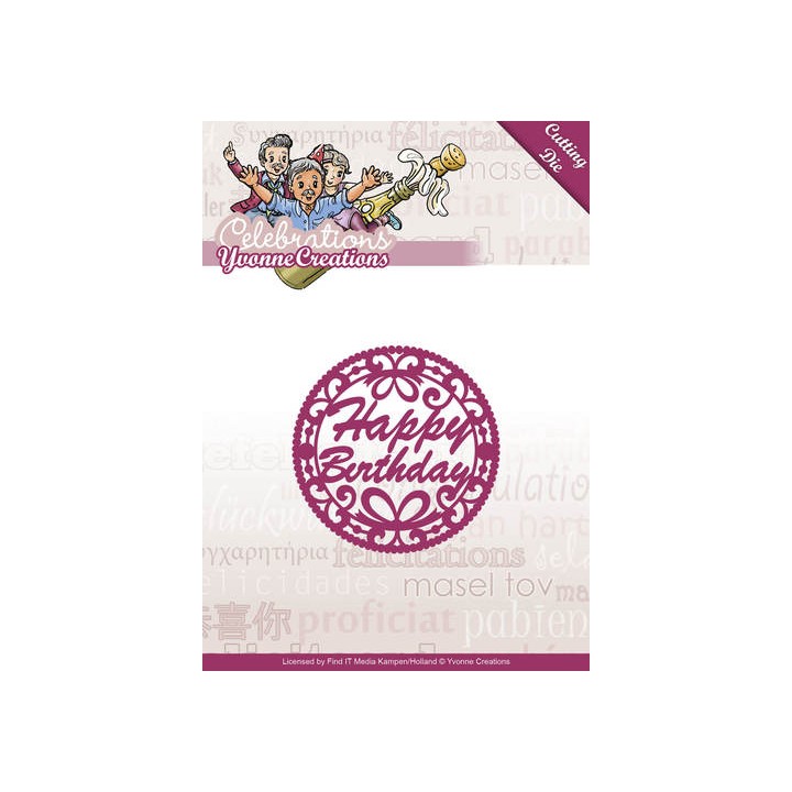 (YCD10050)Die - Yvonne Creations - Celebrations - Happy Birthday